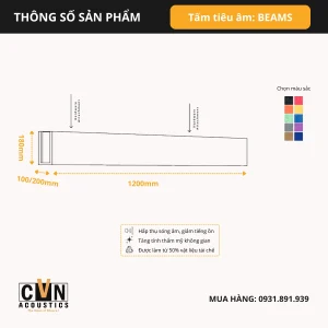 Alternative view of Tấm tiêu âm gắn trần BEAMS