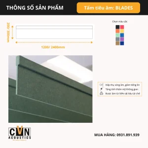 Alternative view of Tấm tiêu âm gắn trần BLADES