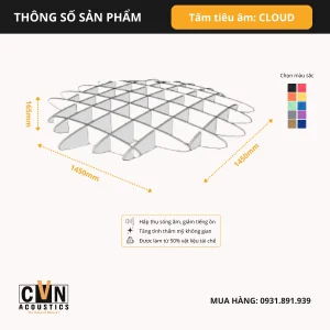 Alternative view of Tấm tiêu âm gắn trần CLOUD