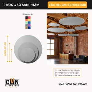 Alternative view of Tấm tiêu âm gắn trần ECHOCLOUD