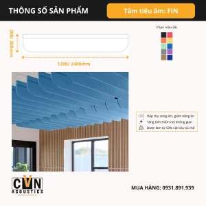 Alternative view of Tấm tiêu âm gắn trần FIN
