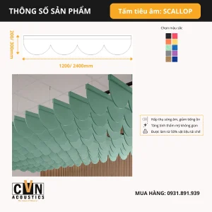 Alternative view of Tấm tiêu âm gắn trần SCALLOP