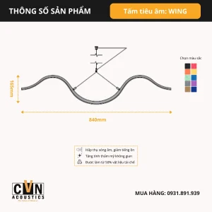 Alternative view of Tấm tiêu âm gắn trần WING