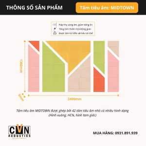 Alternative view of Tấm tiêu âm trang trí tường MIDTOWN