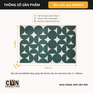 Alternative view of Tấm tiêu âm trang trí tường MIRAGE