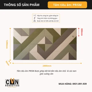 Alternative view of Tấm tiêu âm trang trí tường PRISM