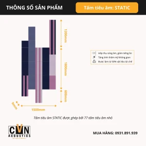 Alternative view of Tấm tiêu âm trang trí tường STATIC