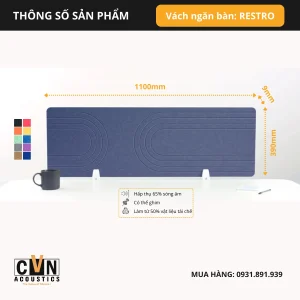 Alternative view of Vách ngăn bàn làm việc tiêu âm RESTRO