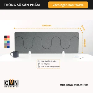 Alternative view of Vách ngăn bàn làm việc tiêu âm WAVE