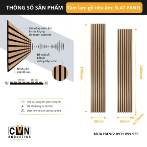 Alternative view of Tấm lam gỗ tiêu âm SLAT PANEL