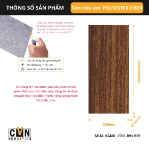 Alternative view of Tấm tiêu âm phủ verneer gỗ POLYESTER FIBER